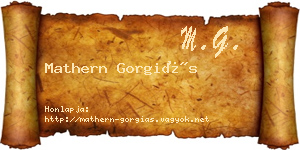 Mathern Gorgiás névjegykártya
